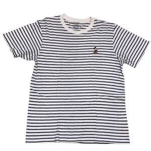 UNIQLO DISNEY striped shirt sleeved embroidered t shirt crewneck